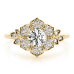 Floral Halo Engagement Ring - Diamonds By Rothschild