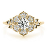 Floral Halo Engagement Ring - Diamonds By Rothschild