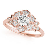 Floral Halo Engagement Ring - Diamonds By Rothschild