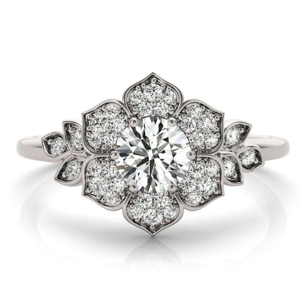 Floral Halo Engagement Ring - Diamonds By Rothschild