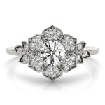 Floral Halo Engagement Ring - Diamonds By Rothschild