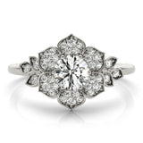 Floral Halo Engagement Ring - Diamonds By Rothschild
