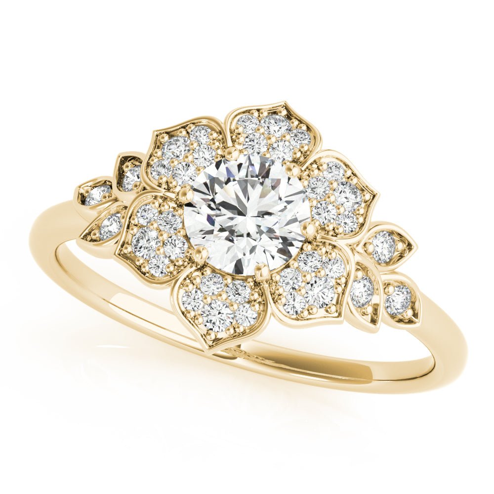 Floral Halo Engagement Ring - Diamonds By Rothschild