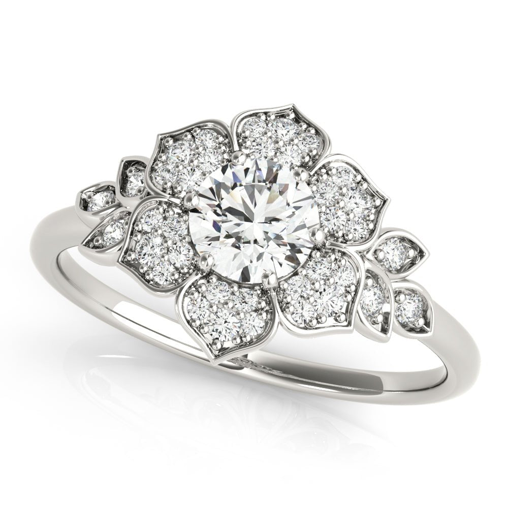 Floral Halo Engagement Ring - Diamonds By Rothschild