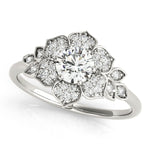 Floral Halo Engagement Ring - Diamonds By Rothschild