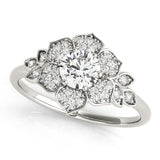 Floral Halo Engagement Ring - Diamonds By Rothschild