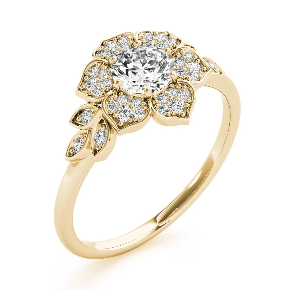 Floral Halo Engagement Ring - Diamonds By Rothschild
