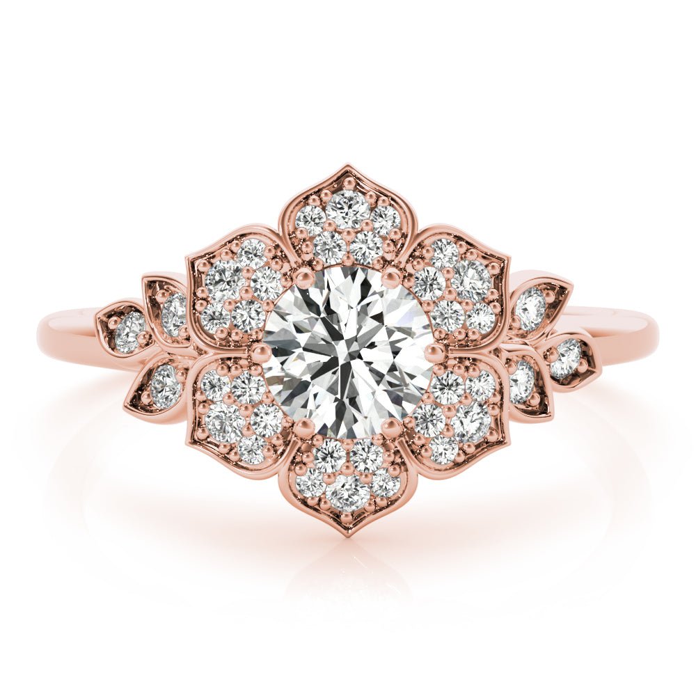 Floral Halo Engagement Ring - Diamonds By Rothschild
