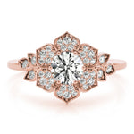 Floral Halo Engagement Ring - Diamonds By Rothschild