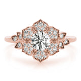 Floral Halo Engagement Ring - Diamonds By Rothschild