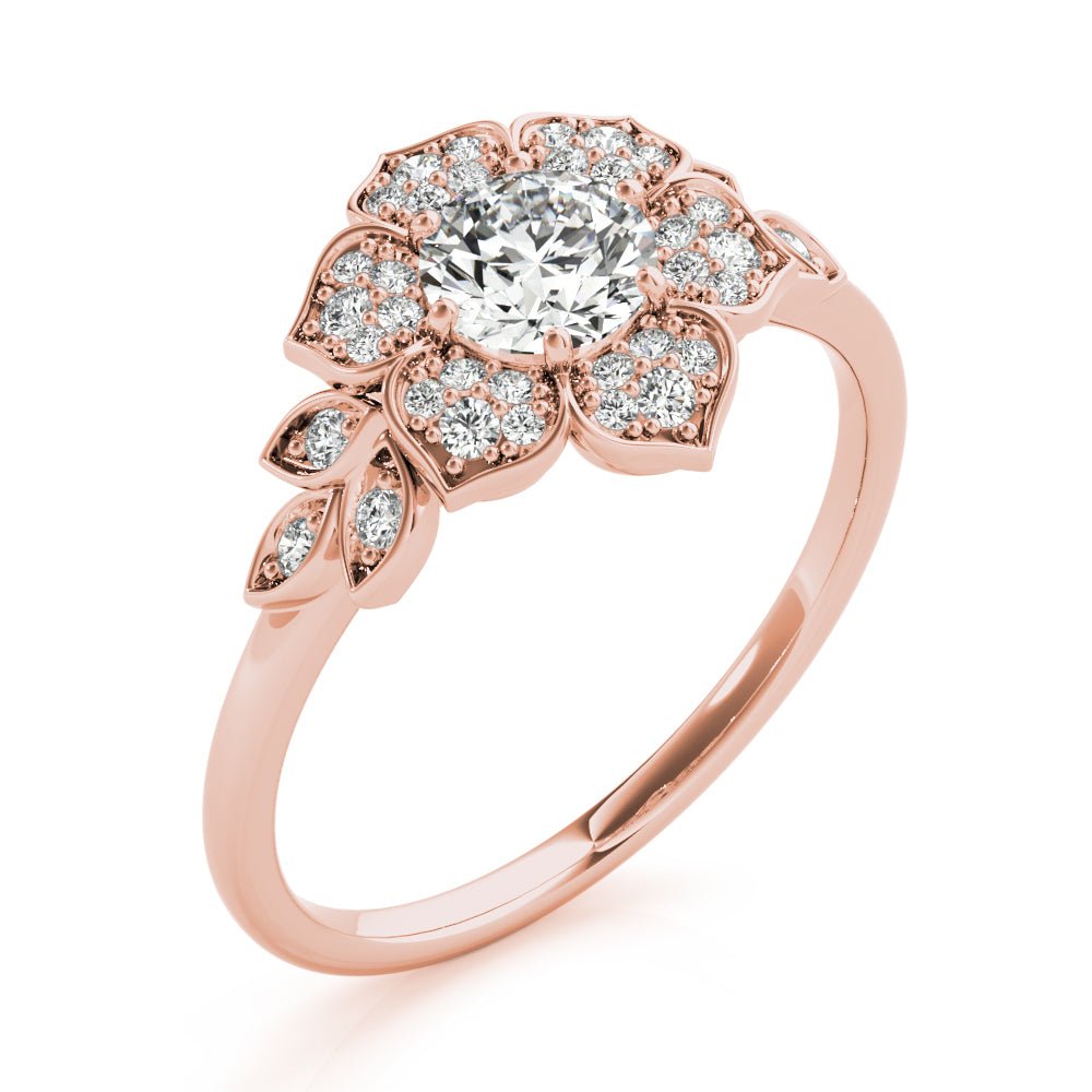 Floral Halo Engagement Ring - Diamonds By Rothschild