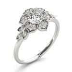 Floral Halo Engagement Ring - Diamonds By Rothschild