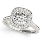 Halo Cushion Pavè Engagement Ring Setting - Diamonds By Rothschild