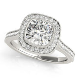 Halo Cushion Pavè Engagement Ring Setting - Diamonds By Rothschild