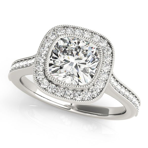 Halo Cushion Pavè Engagement Ring Setting - Diamonds By Rothschild