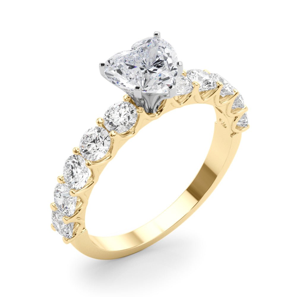 Heart Shape Center Large Pavé Engagement Ring - Diamonds By Rothschild