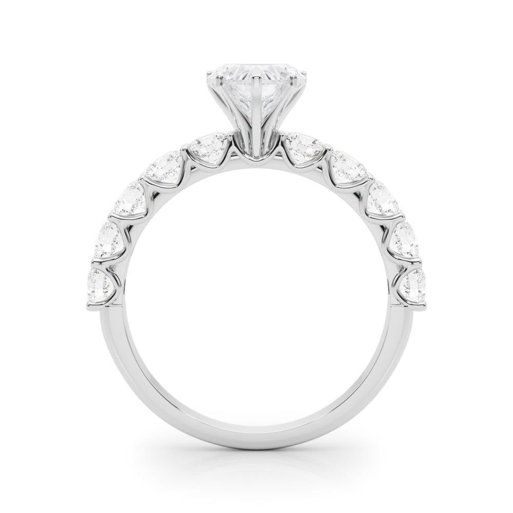 Heart Shape Center Large Pavé Engagement Ring - Diamonds By Rothschild