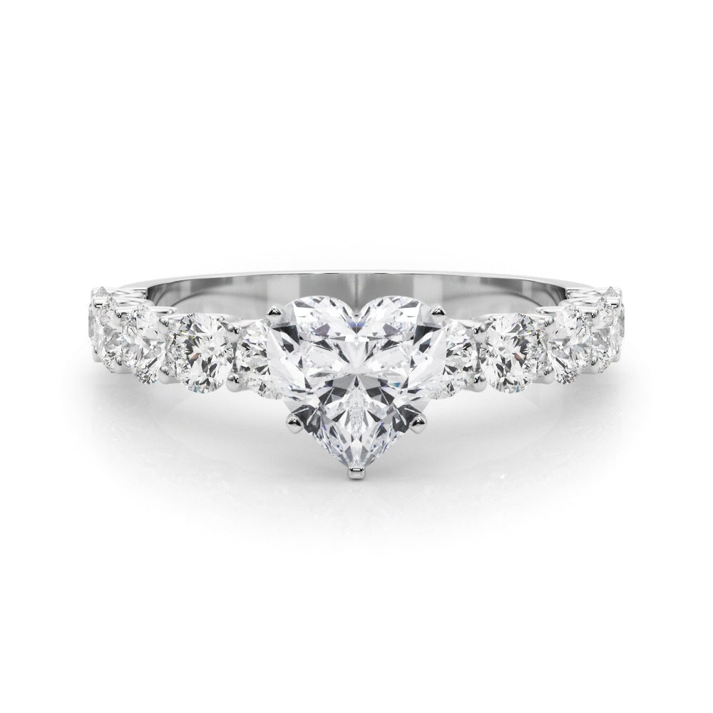 Heart Shape Center Large Pavé Engagement Ring - Diamonds By Rothschild