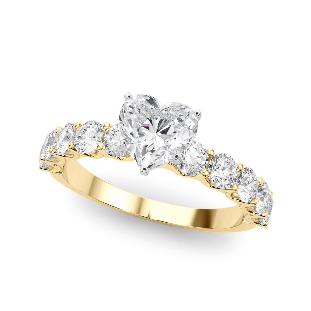 Heart Shape Center Large Pavé Engagement Ring - Diamonds By Rothschild