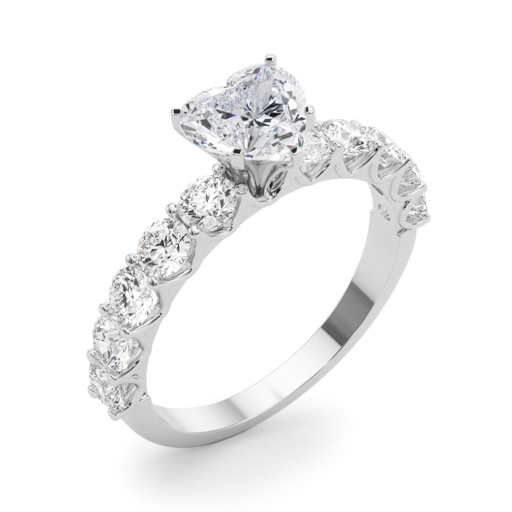 Heart Shape Center Large Pavé Engagement Ring - Diamonds By Rothschild