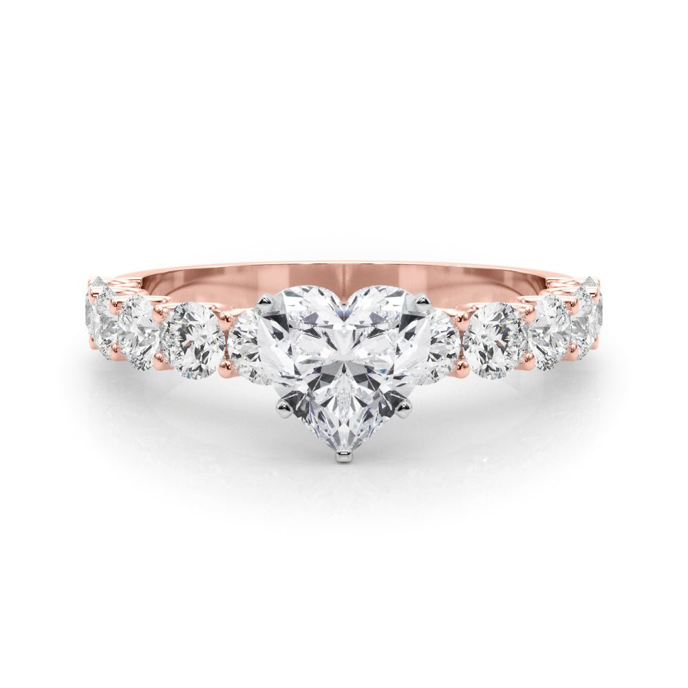 Heart Shape Center Large Pavé Engagement Ring - Diamonds By Rothschild