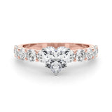 Heart Shape Center Large Pavé Engagement Ring - Diamonds By Rothschild