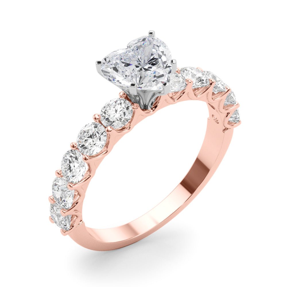 Heart Shape Center Large Pavé Engagement Ring - Diamonds By Rothschild
