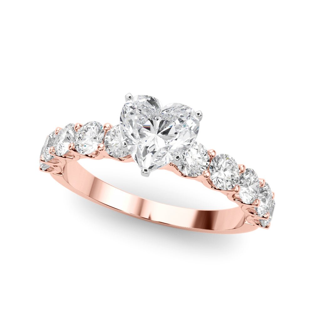 Heart Shape Center Large Pavé Engagement Ring - Diamonds By Rothschild