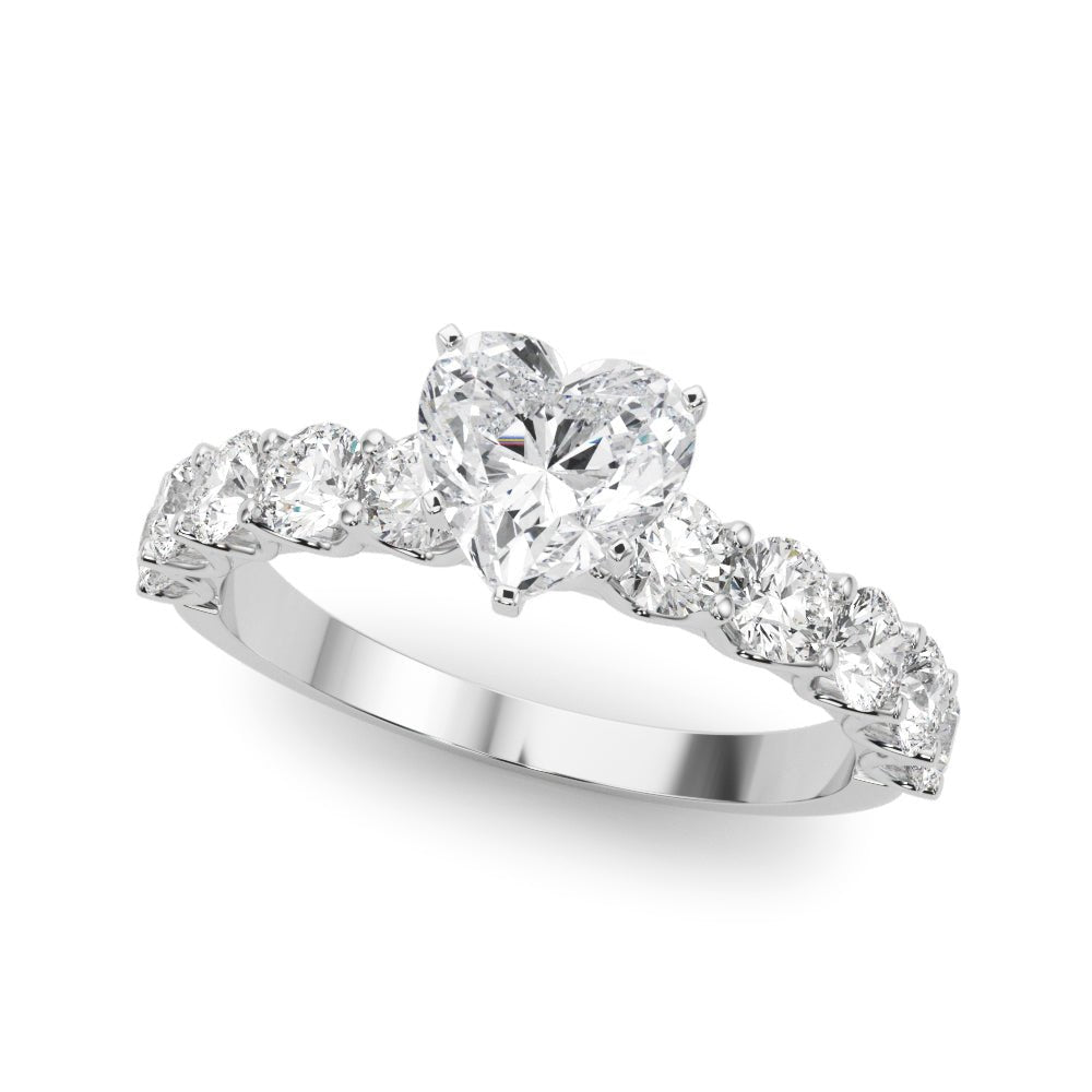 Heart Shape Center Large Pavé Engagement Ring - Diamonds By Rothschild