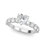 Heart Shape Center Large Pavé Engagement Ring - Diamonds By Rothschild