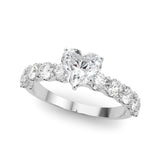 Heart Shape Center Large Pavé Engagement Ring - Diamonds By Rothschild