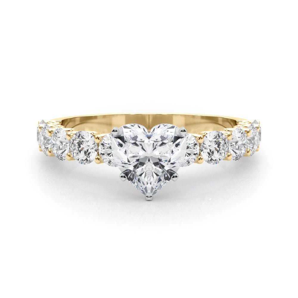 Heart Shape Center Large Pavé Engagement Ring - Diamonds By Rothschild