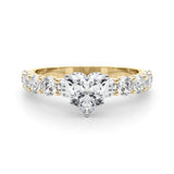 Heart Shape Center Large Pavé Engagement Ring - Diamonds By Rothschild