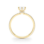 Hidden Halo Pear Center Single Row Ring Setting - Diamonds By Rothschild