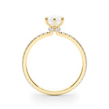 Hidden Halo Pear Center Single Row Ring Setting - Diamonds By Rothschild