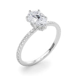 Hidden Halo Pear Center Single Row Ring Setting - Diamonds By Rothschild