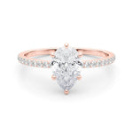 Hidden Halo Pear Center Single Row Ring Setting - Diamonds By Rothschild