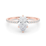 Hidden Halo Pear Center Single Row Ring Setting - Diamonds By Rothschild