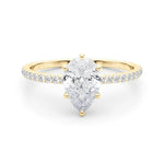 Hidden Halo Pear Center Single Row Ring Setting - Diamonds By Rothschild