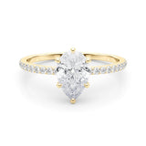 Hidden Halo Pear Center Single Row Ring Setting - Diamonds By Rothschild