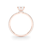 Hidden Halo Pear Center Single Row Ring Setting - Diamonds By Rothschild