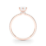 Hidden Halo Pear Center Single Row Ring Setting - Diamonds By Rothschild