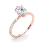 Hidden Halo Pear Center Single Row Ring Setting - Diamonds By Rothschild