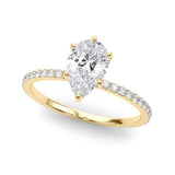 Hidden Halo Pear Center Single Row Ring Setting - Diamonds By Rothschild