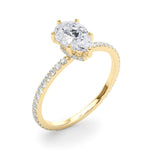 Hidden Halo Pear Center Single Row Ring Setting - Diamonds By Rothschild
