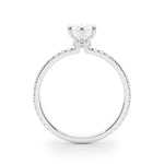 Hidden Halo Pear Center Single Row Ring Setting - Diamonds By Rothschild