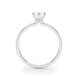 Hidden Halo Pear Center Single Row Ring Setting - Diamonds By Rothschild