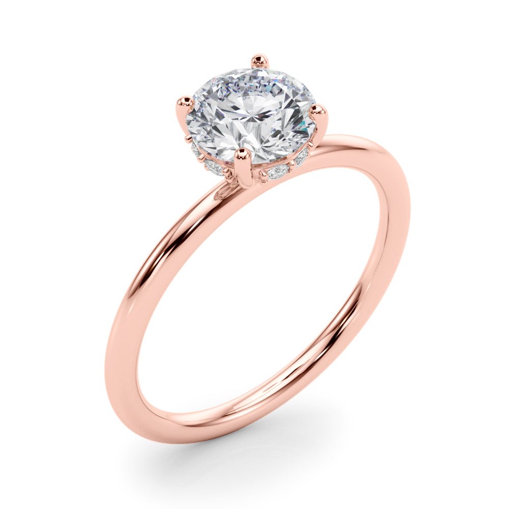 Hidden Halo Round Center Engagement Ring - Diamonds By Rothschild