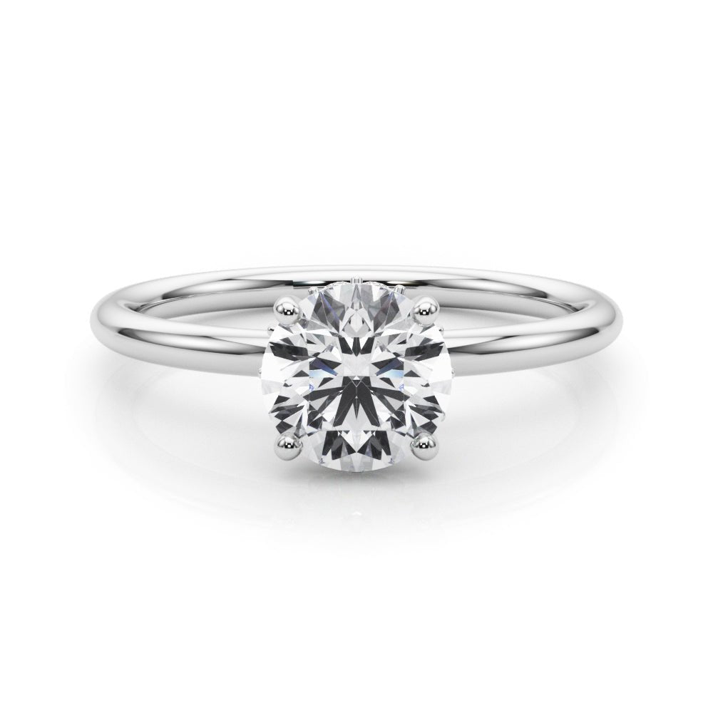 Hidden Halo Round Center Engagement Ring - Diamonds By Rothschild