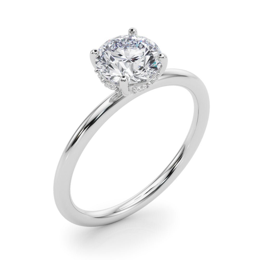 Hidden Halo Round Center Engagement Ring - Diamonds By Rothschild